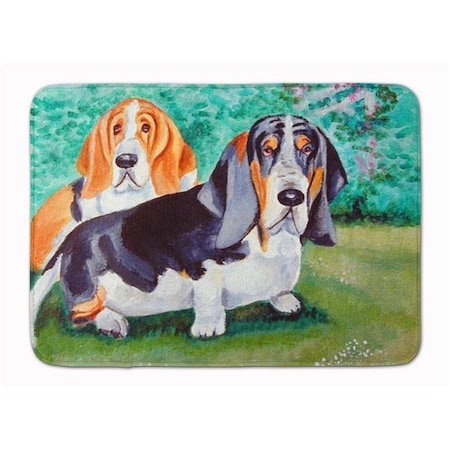 Carolines Treasures Carolines Treasures 7061RUG Basset Hound Double Trouble Machine Washable Memory Foam Mat 7061RUG